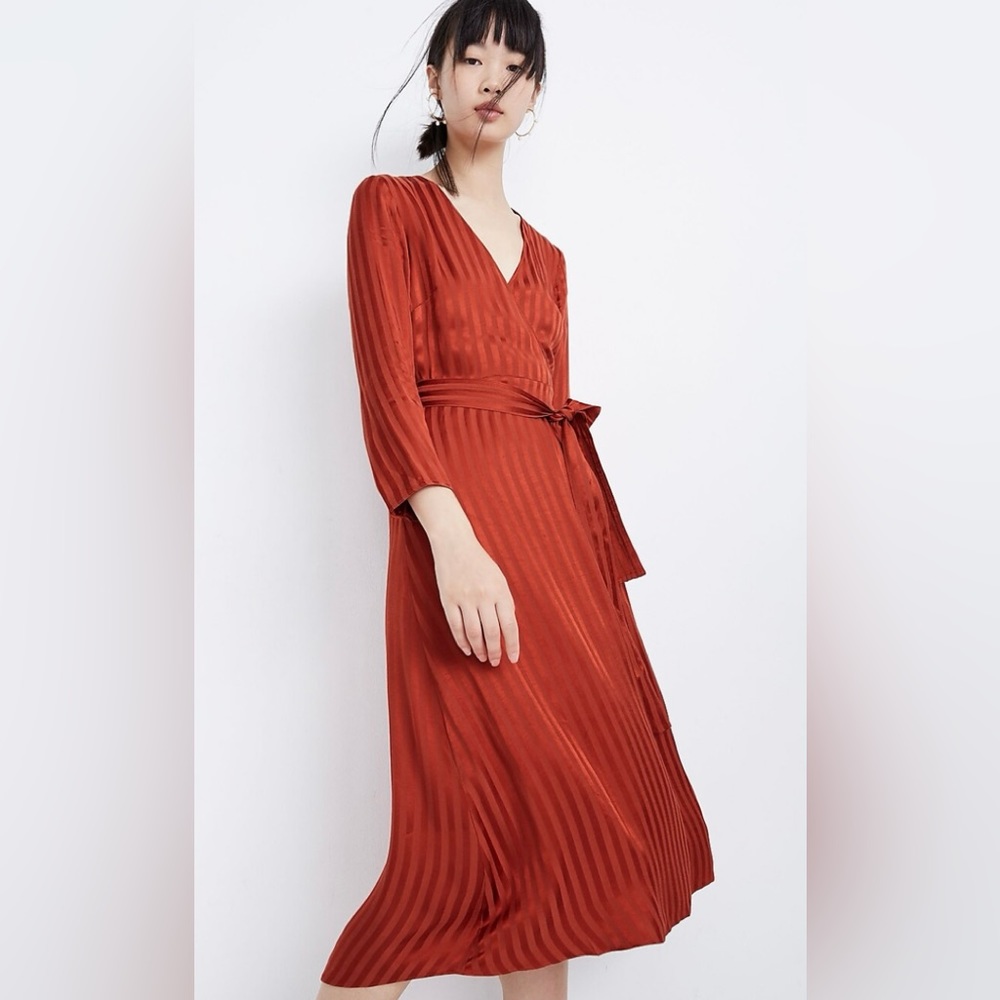 Madewell Satin Robe Wrap Dress